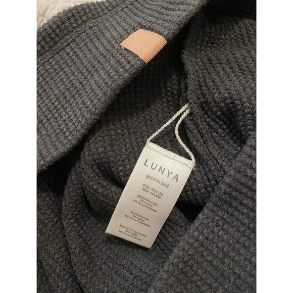 Lunya Restore Thermal Draped Jogger Medium Gray Waffle Knit Lounge Pants Comfort - Picture 12 of 16